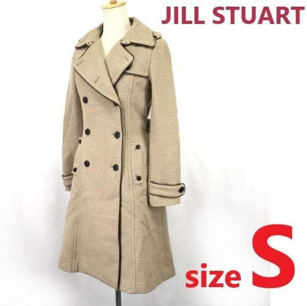 

JILL STUART 100% Wool Trench Coat Women S Beige Elegant Classic