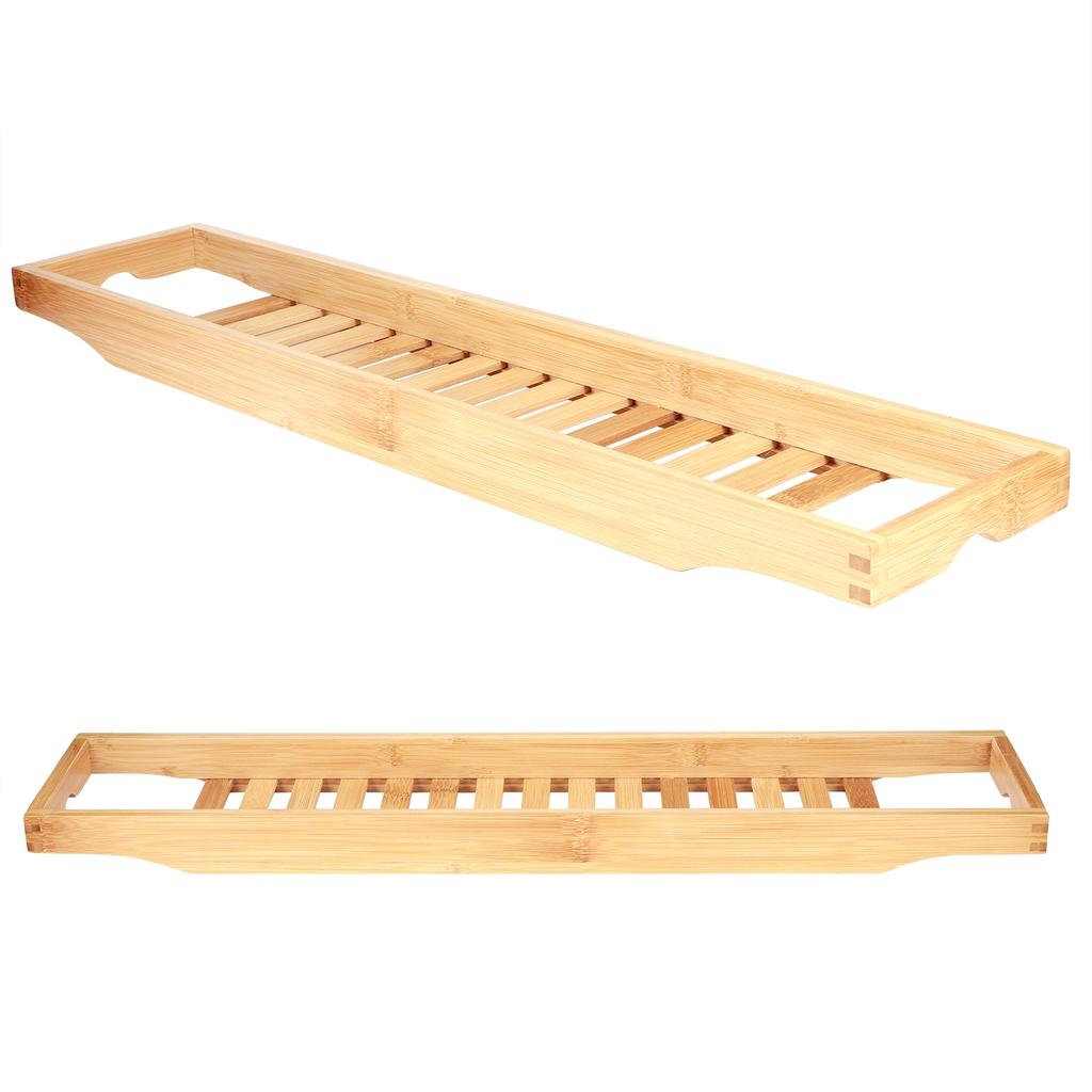 Multifunktionales Bambus Badewannenablagegestell Weinbuch Aufbewahrungsregal Duschorganisator Badezimmerzubehör