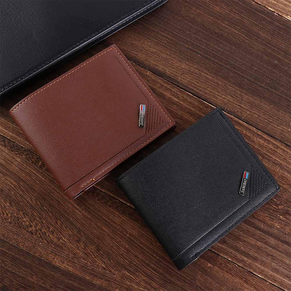 Large Capacity Men's Short Wallet Multi-position Men Coin Pocket Male Leather Purse  Outdoor