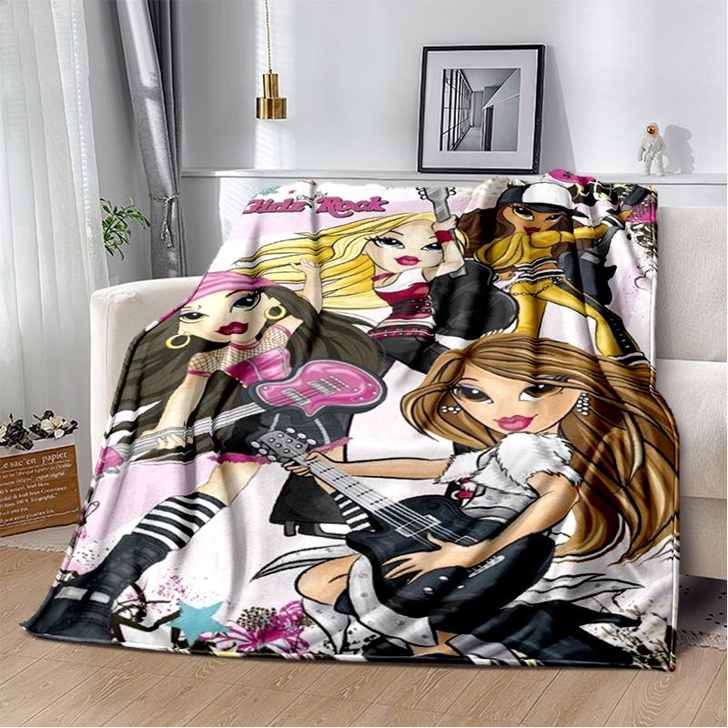 Bratz Cartoon 3D Printed Girls Blanket,Flannel Soft Throw Blanket for Home Bedroom Bed Sofa Picnic Office Hiking Cover Kids Gift