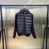 Unisex Winter Cotton-Padded Jacket With Hooded Collar Knit Patchwork Design Loose Fit Daily Wear