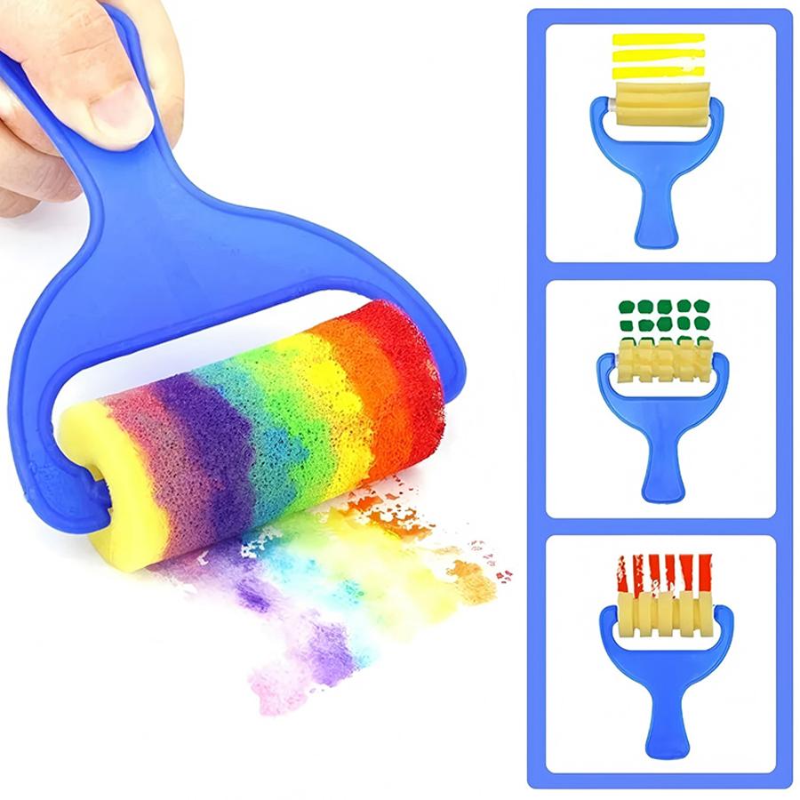 4pcs Plastic Bow-shaped Painting Sponges with Diverse Patterns - DIY Oil Painting Roller Brushes for Art Creation, Handmade Craf