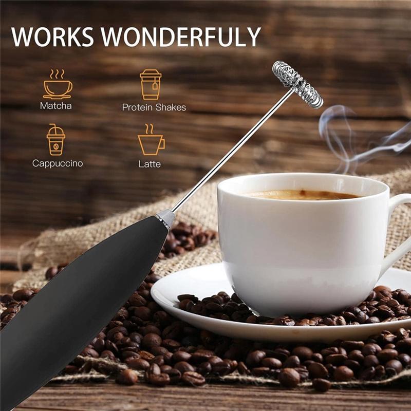 Powerful Milk Frother, Milk Frother and Steamer Foam Maker for Coffee with Upgraded Titanium Motor for Frappe, Matcha