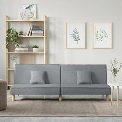 Vidaxl Sofa Bed, Light Grey, Upholstered In Fabric