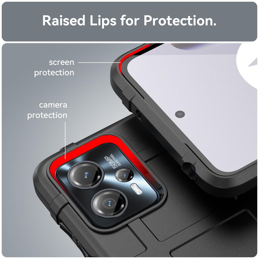 For Motorola Moto G13 4G/G23 4G Shockproof Soft TPU Phone Cover Case Rugged Square Grid Texture Phone Protector