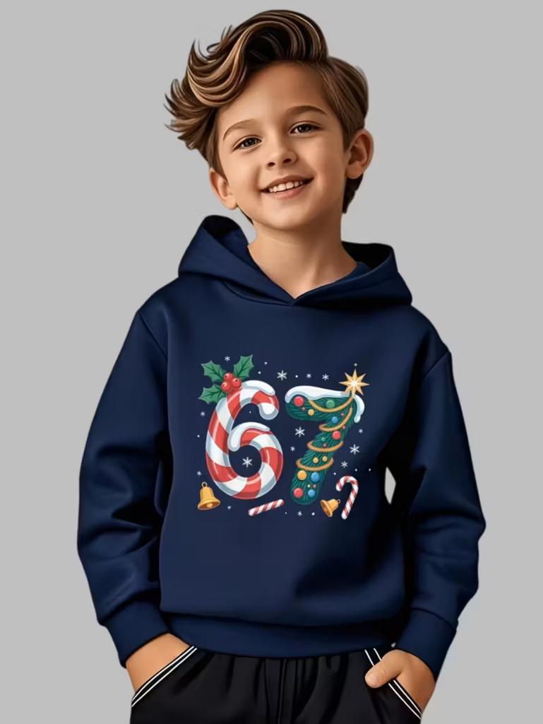 Lustiges Sechs Sieben 6 7 Meme Hoodie für Kinder Chaotischer Humor Y2k Spiel Spruch T-Shirt Weihnachtsgeschenk Jungen Oberteile Mode Kinderkleidung