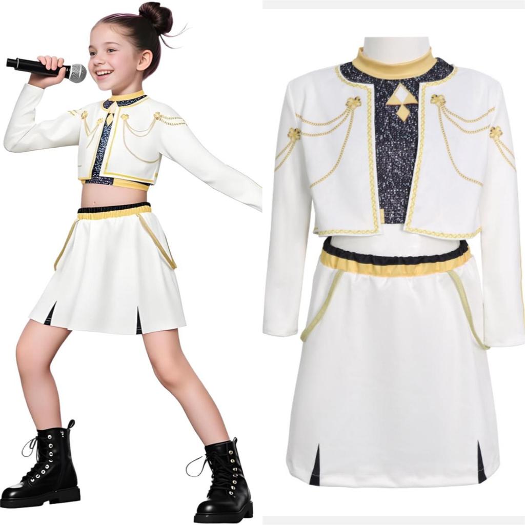 Mädchen Schule Bühnenauftritt Pop-Sänger Karnevalsparty Rollenspielkostüme Kinder Verkleidungsspiel Halloween Cosplay Outfit Anzug Set
