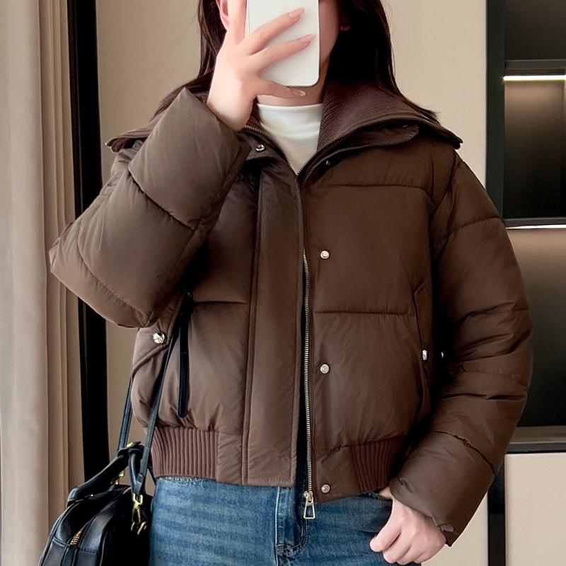 

Модное зимнее пальто женское короткое парки с длинным рукавом свободное толстое теплое женские куртки XL