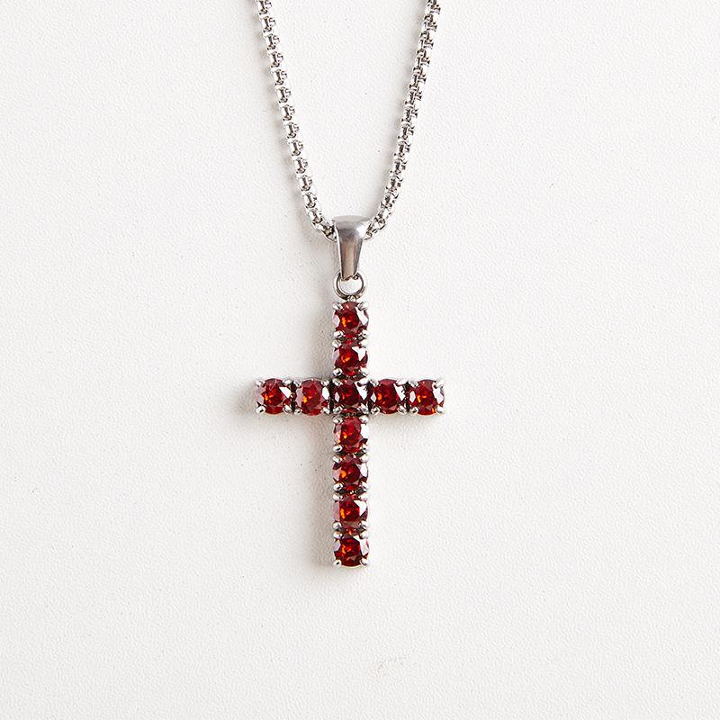 Europäische und Amerikanische Diamantbesetzte Kreuz-Anhänger Halskette, Hochwertige Halskette, Personalisierter Schmuck 2026