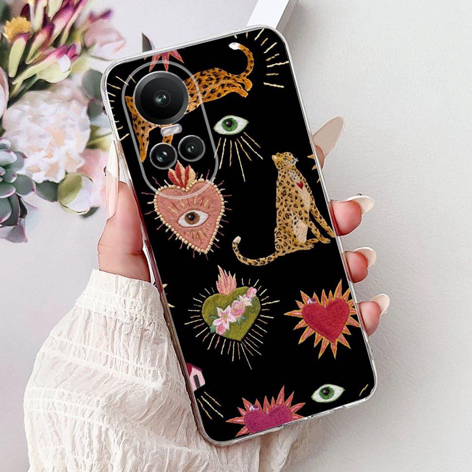 For OPPO Reno10 5G Case CPH2531 Luxury Cat Cartoon Cover Clear Silicone Soft TPU Phone Case For OPPO Reno 10 Reno10 Back Covers