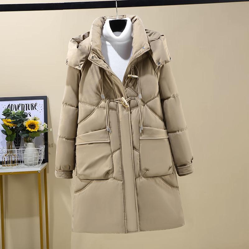 Medium and long cotton-padded clothes for women's 2024 winter new hooded casual fashion down cotton clothes loose and thickened warm jacket