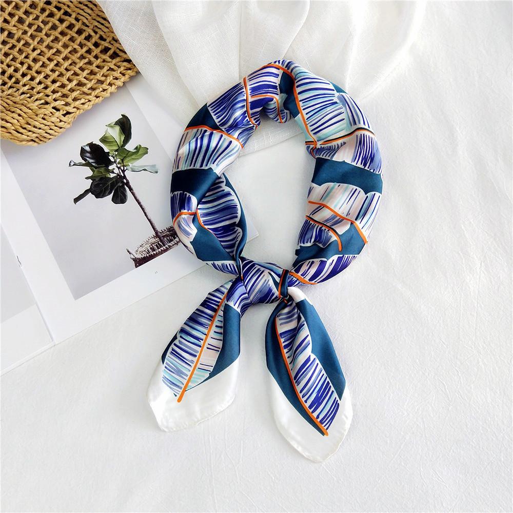 Floral Print Headkerchief Neck Scarves Women 70CM Square Headband Hijab Scarf For Ladies