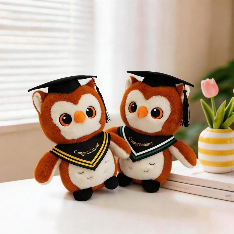 Doctoral Owl Graduation Plush Toy - Student Gift Souvenir
