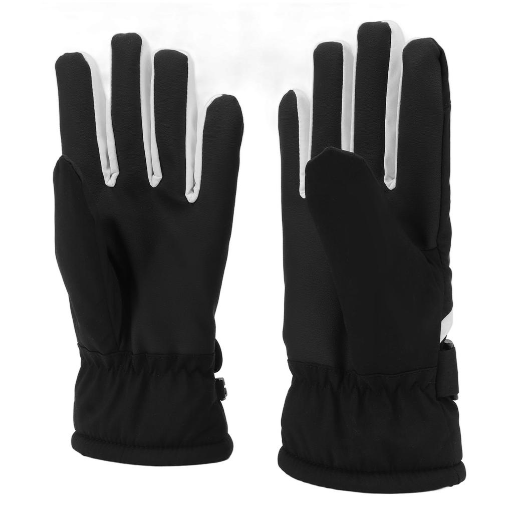 1 Set Vinter Pekskärmshandskar Vattentäta Förtjockade Fleece Varma Handskar för Män Kvinnor Utomhus Cykling Skidåkning Svart L