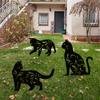 3pcs Black Metal Cat Garden Stakes Outdoor Decorative Statues Yard Lawn Ornaments Halloween Christmas New Year Gift
