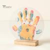 Educational Craft Activity Set DIY Handprint Display Kit, Transparent Acrylic Panel And Wood Base Art Handmade Holiday Gift Ideas Project, Memory