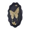 Hand-Painted Butterfly Wall Plaque Sculptural Oval Resin Decorative