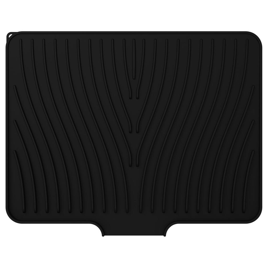 Silicone Dish Drying Mat Efficient Drain Pad 40x33x1.5cm Nonslip Kitchen Dish Drainer Pad with Raised Drain Lip for Home Counter