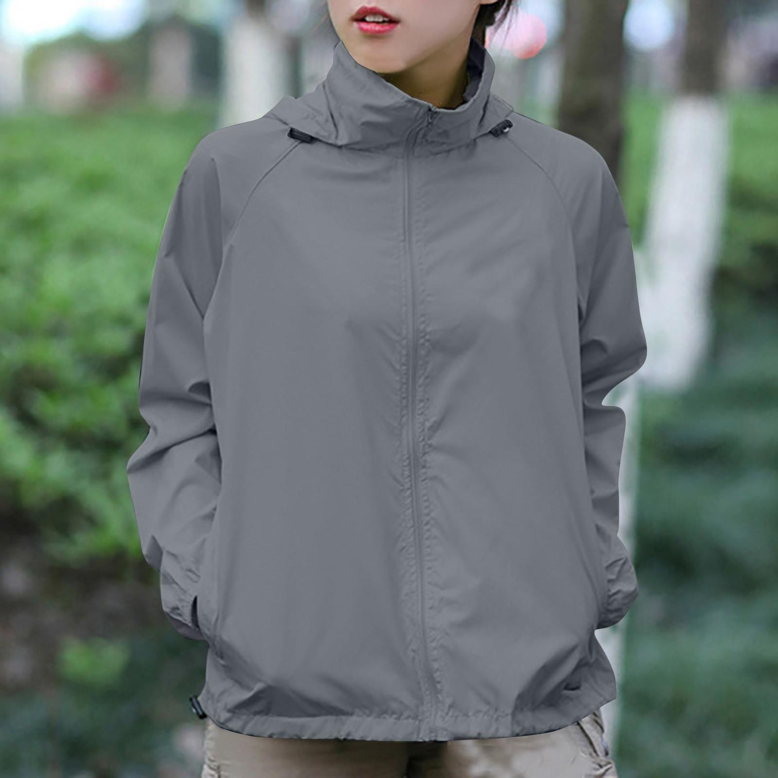 

Женская однотонная куртка с капюшоном и длинными рукавами, ветровка, солнцезащитная куртка, спортивная куртка на открытом воздухе XL