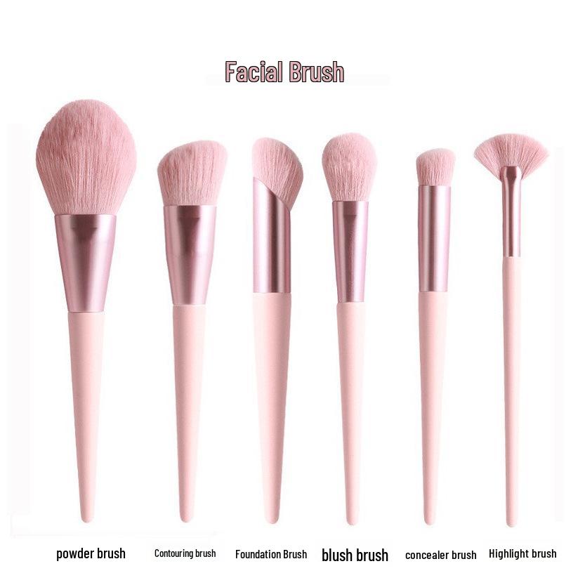 12-teiliges Make-up-Pinselset in zartem Rosa: Ideal für Puder, Rouge und Foundation