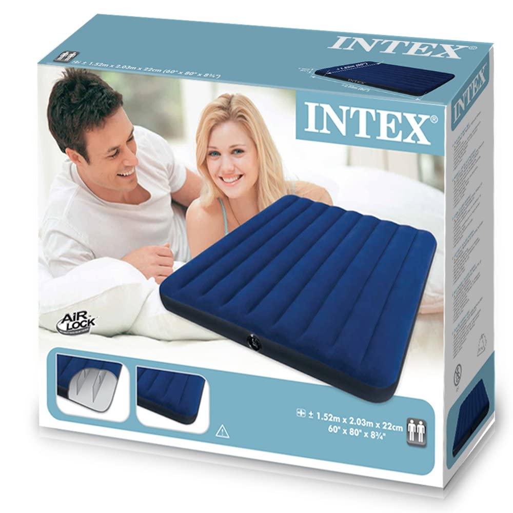 INTEX CLASSIC DOWNY Air Queen 203 X 152 X 22 Cm Japanese Bed, Size, (Product Code 68759) [Official Product]