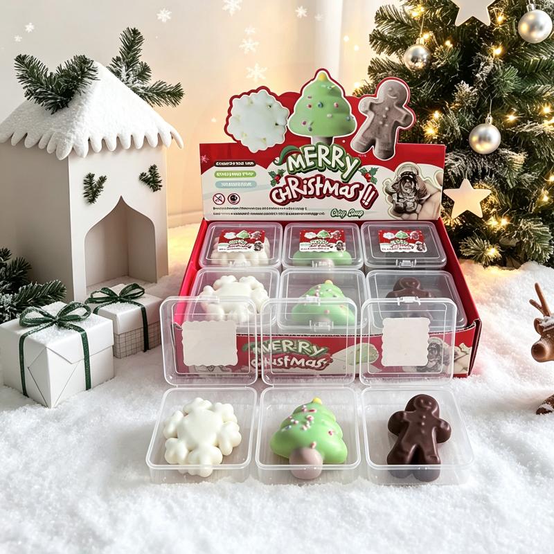 Christmas Tree Soft Clay Pressure Ball Soft Clay Toy Maltose Snowman Fun Stretching And Squeezing Toy Adult Stress Relief Gift