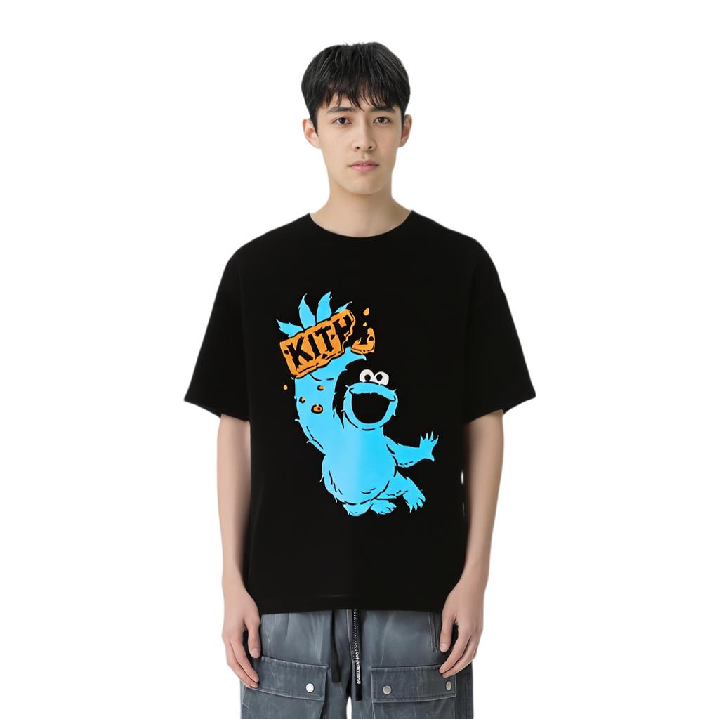 Kith X Sesame Street Hladový sušenkový příšerák Vintage Tričko Černé Pánské Top KHM033079-001