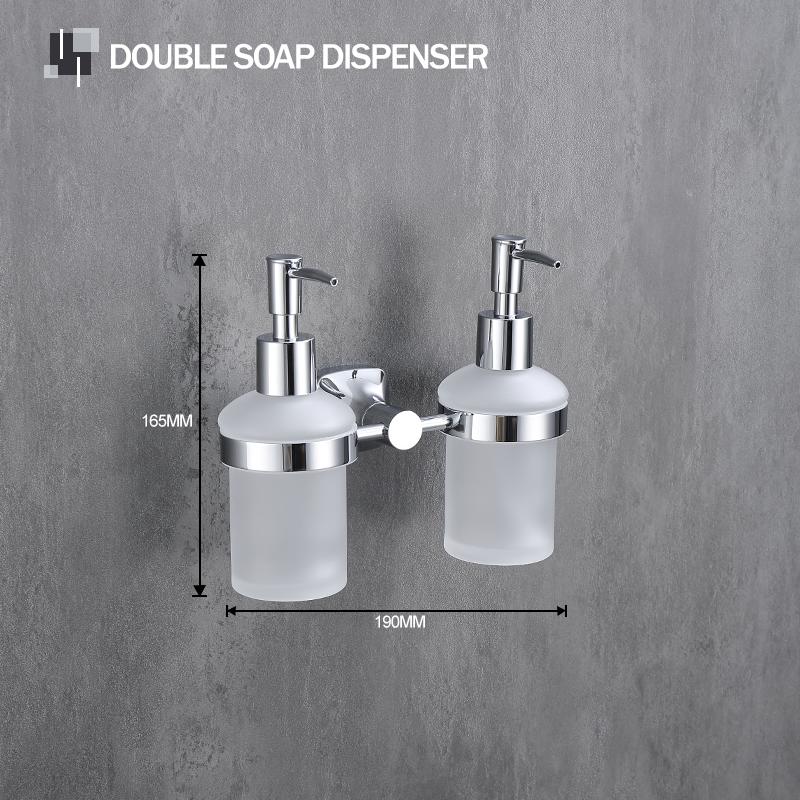 Household Chrome Bathroom Accessories 304 Stainless Steel Toilet Brush Cup Holder Soap Dispenser Hardware Pendant Frosted Glass