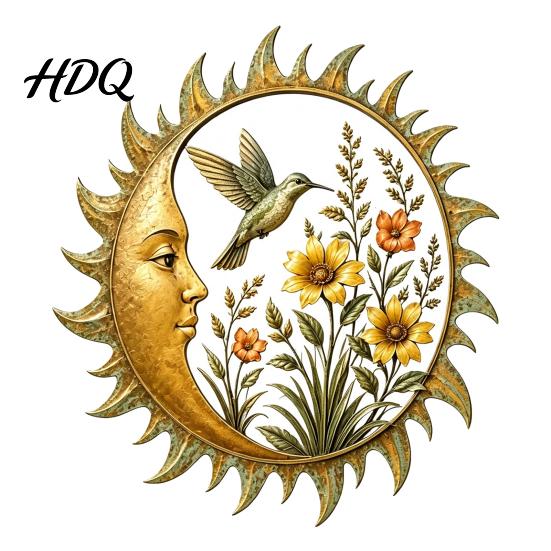 Nordic Home Decor Pieces Sunshine Garden Wall Decoration Dragonfly/Bee/Butterfly/Bird Decor Acrylic Sun Outdoor Hanging Sculpture Ornament
