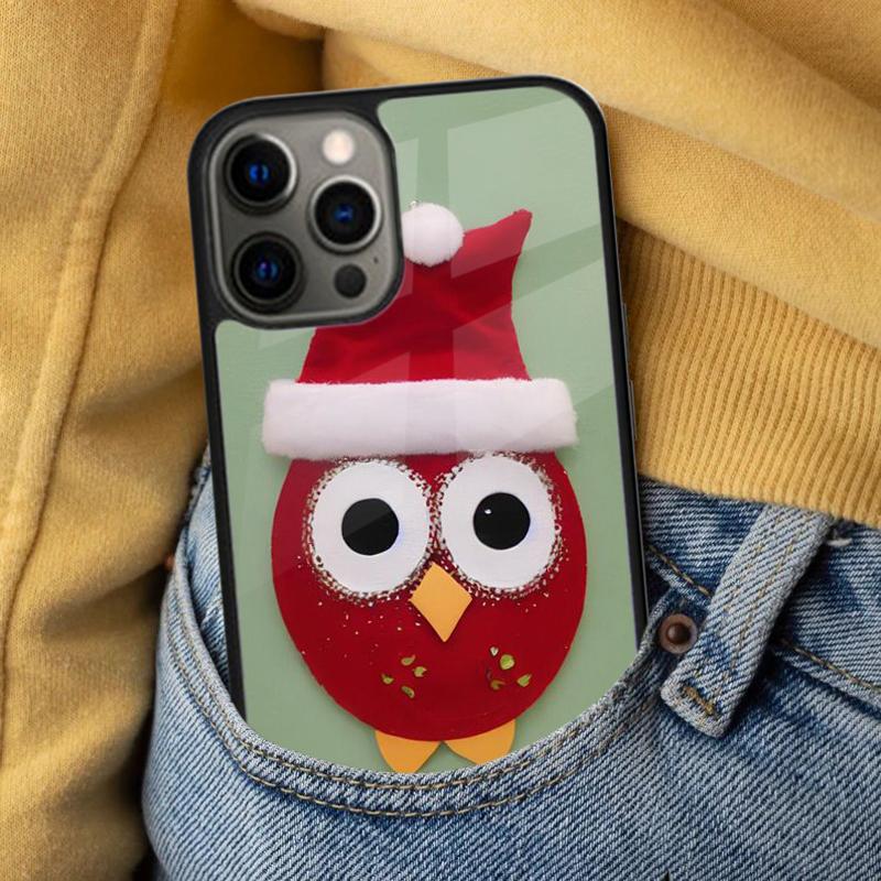 Christmas Owl Soft Phone Case for iPhone 17 Air 16e Pro max 15 Pro 13 14 Plus 11 12 MagSafe Magnetic Coque