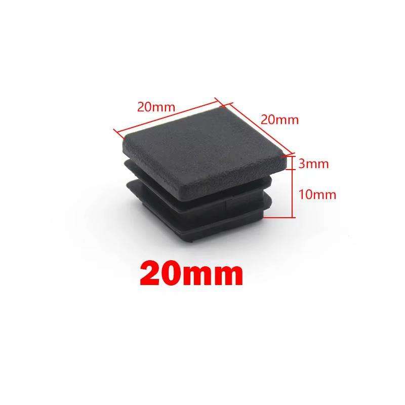 Square Plastic Black Blanking End Caps 13x13mm-120x120mm Inner Plug Cap Furniture Leg Tube Pipe Inserts Plugs Decorative Dust
