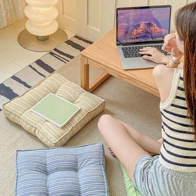 18" X 18" Seat Cushion Thickened Square Office Chair Pad Striped Soft Padded Hip Cushion Modern Floor Sitting Pad for Home Living Room Bedroom