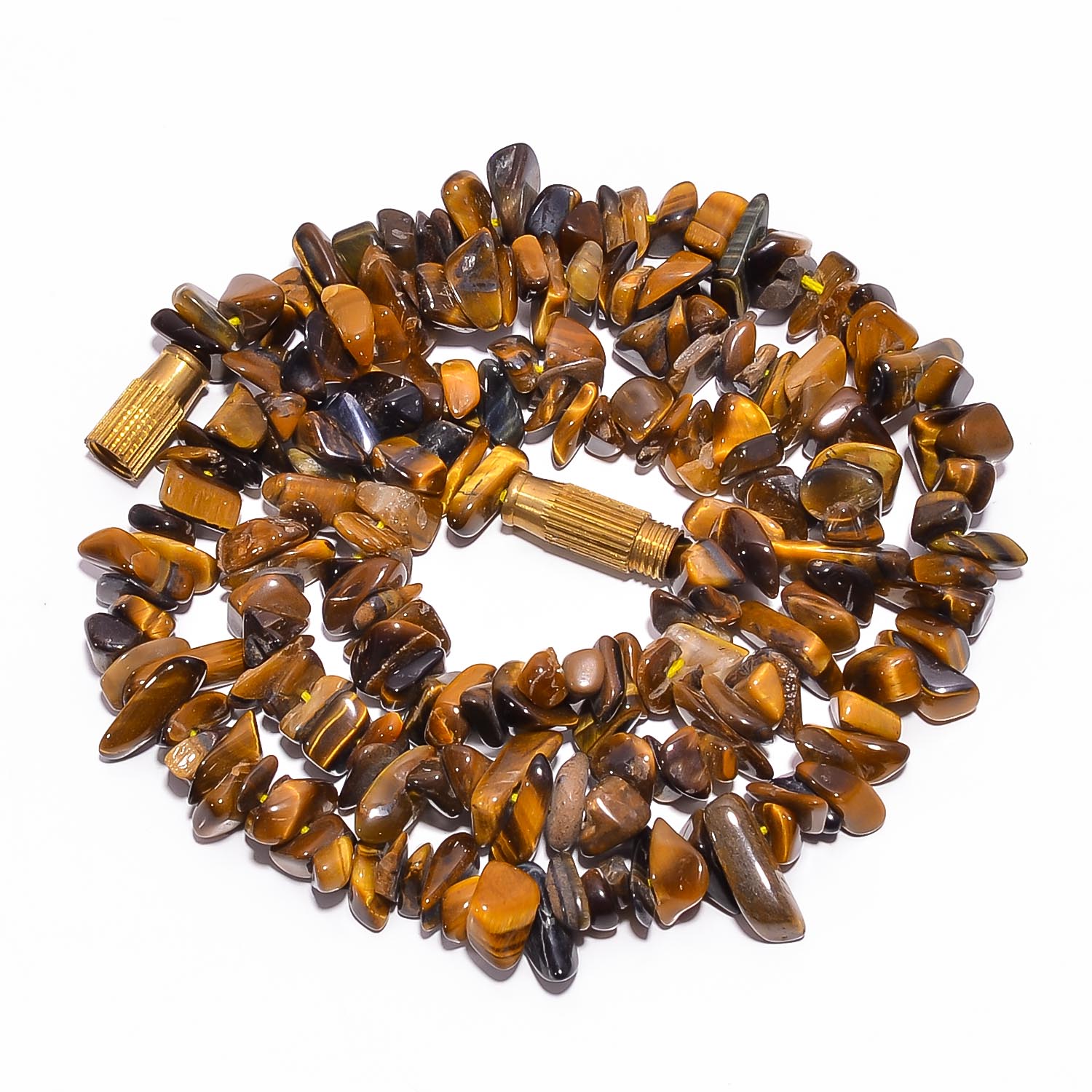 

Натуральный камень Тигровый глаз Неограненные гладкие бусины Ожерелье 4-10 мм 16.5 UB-7893 UB-7893