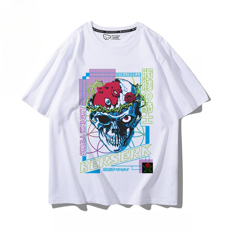Berserk anime potisk osobnosti letní pánské 100% bavlna krátký rukáv venkovní ležérní pohodlné streetwear