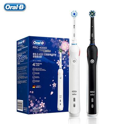 Oral B Ultrasonic Electric Toothbrush Pro4000 3D Smart Tooth Whitening Adult Teeth Brush Rechargeable