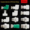 Conector rápido de PPR Prefiltro para Calentadores de Agua, Rosca Macho y Hembra de 1", Accesorios de Tubería de Fusión en Caliente de 4 puntos 20 y 6 puntos 25.