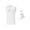 Li-Ning Fitness Series Simple Solid Color Round Neck Loose Tank Top Men Tops White AVSV045-7