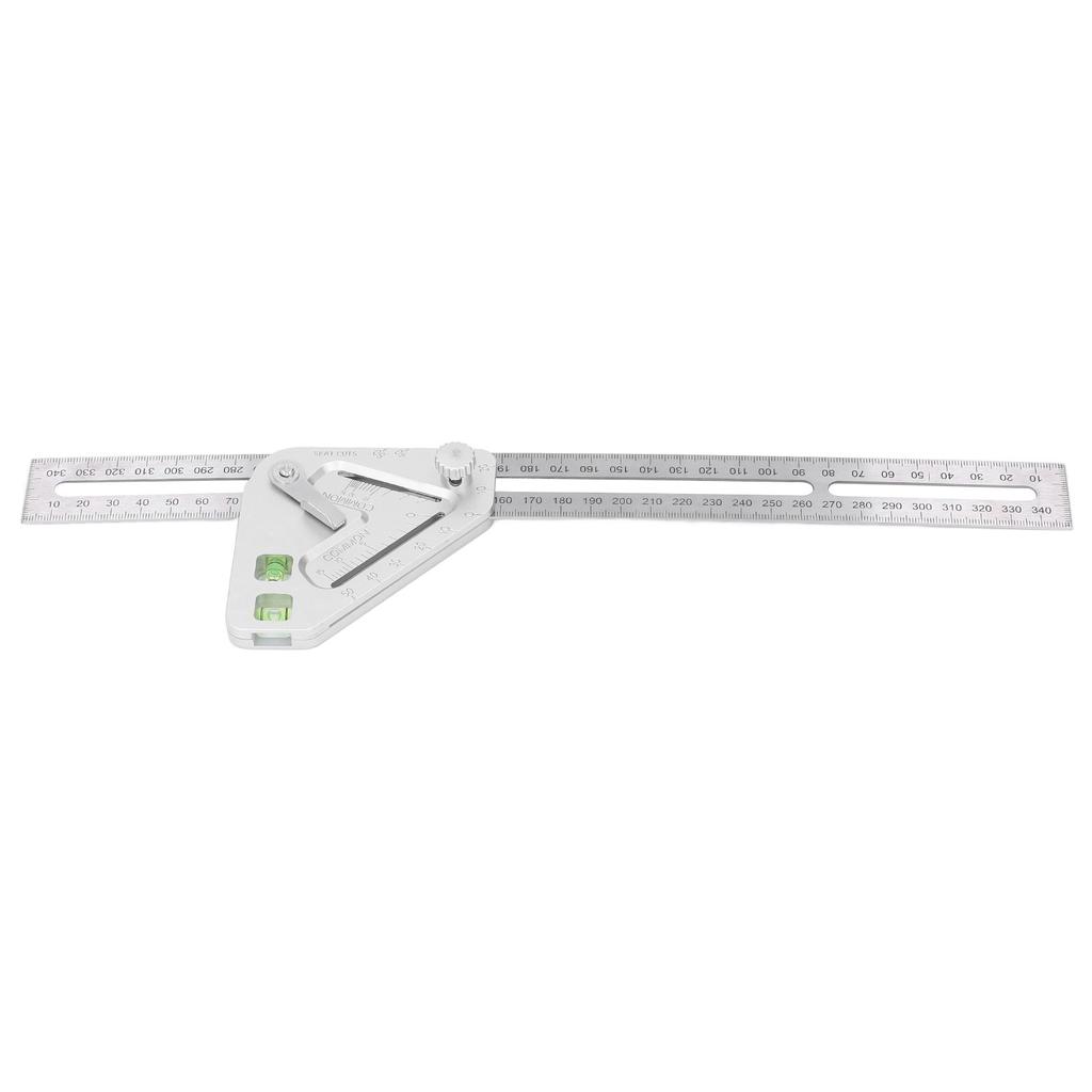 Woodworking Triangle Ruler Silver Flexible Wear Resistance Triangle Ruler with Bubble Level
