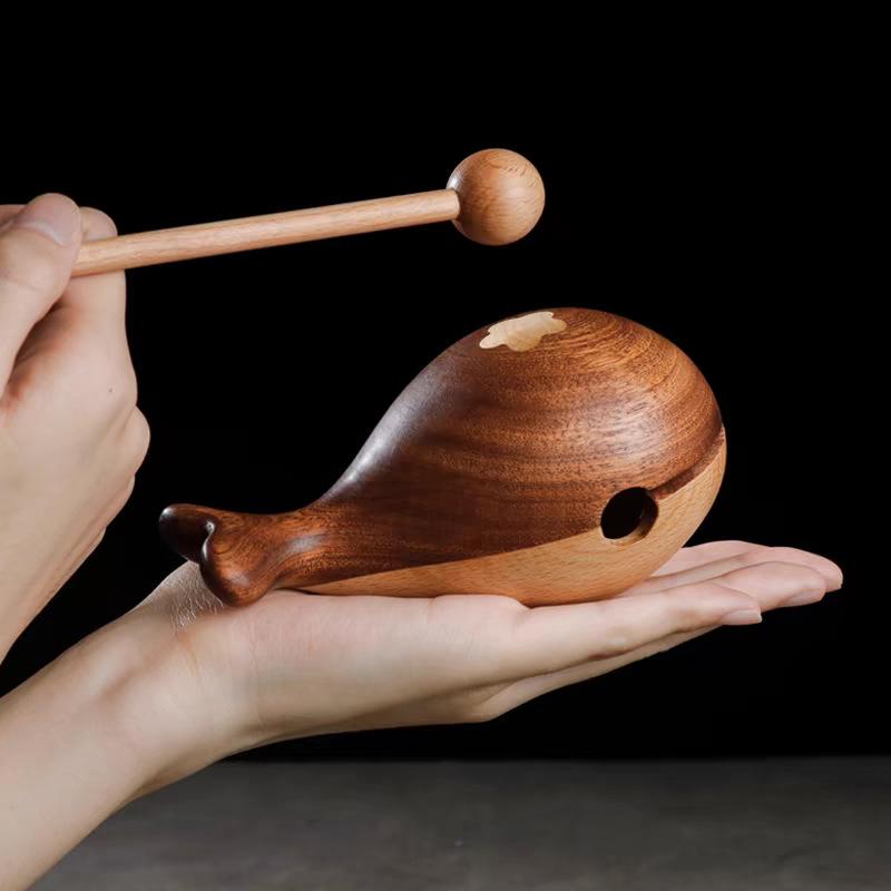 Buddhist Style Wooden Fish & Whale Percussion Instrument for Office Relaxation