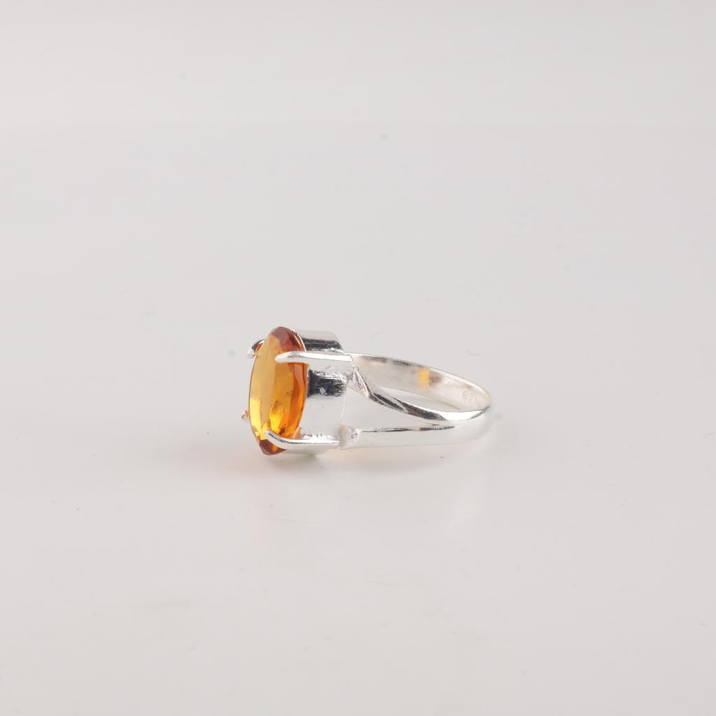 Natural Citrine Gemstone 925 Sterling Silver Handmade Jewelry Pretty Ring For Wife RR-75-1