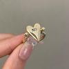 Glossy Surface Heart Ring Personality Vintage Jewelry Gift Fashion Finger Charm  For Women