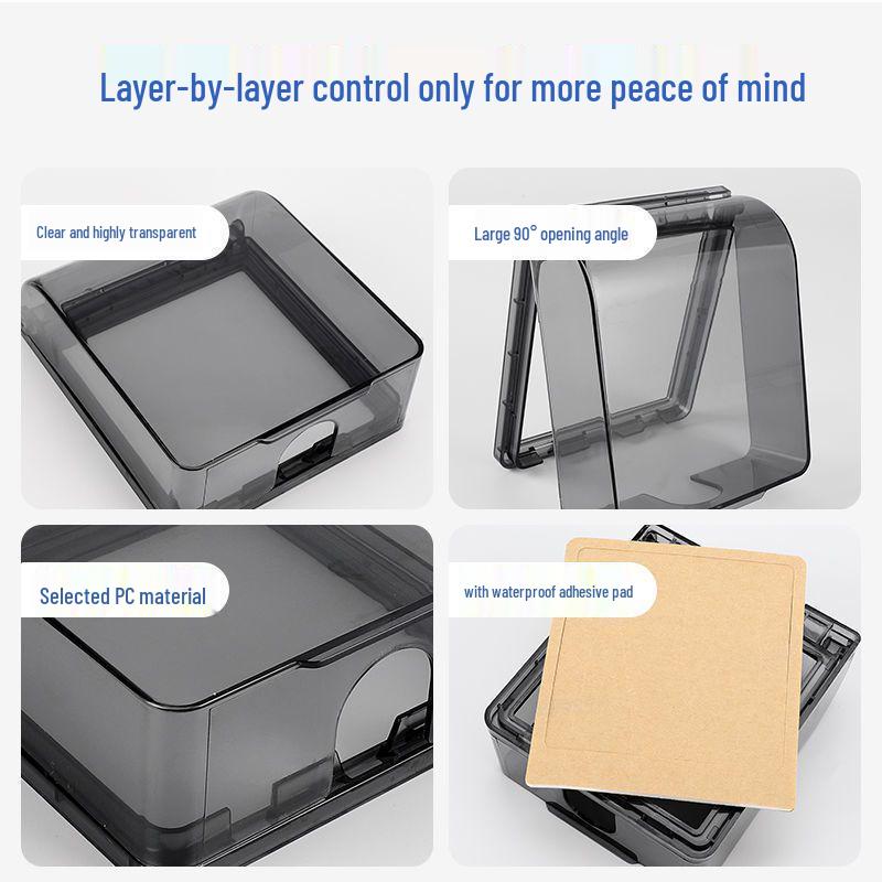 Universal Bathroom 86 Socket Box: Splash-Proof Switch Protector