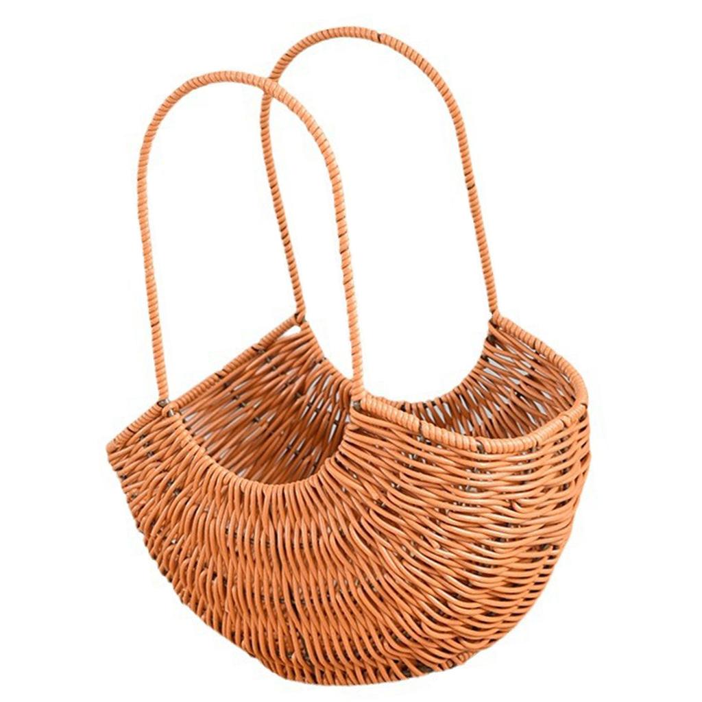 Eleganti Rattan Cesto di Fiori in Vimini Intrecciato a Mano Vasi Portatili per Composizioni Floreali per Matrimonio e Decorazione Domestica