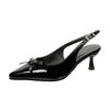 Fashion 2025 Fashion Buckle Straps Women's Closed Toe Sandals Bow Tie Thin Heels Outdoor Dress Pointed Toe Shoes for Daily Wear Sandals