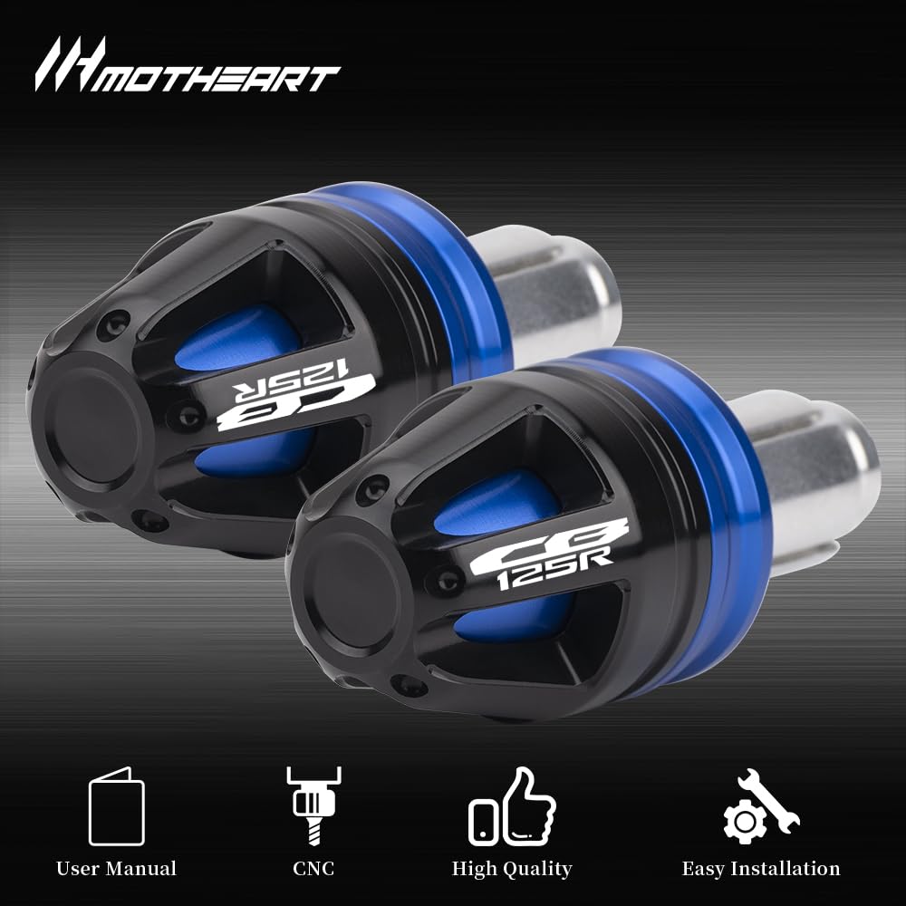 MotHeartZero Motorcycle Handlebar End Cap for CB125R 2017-2024 7/8"(22mm) Steering Wheel 17mm Diameter CNC