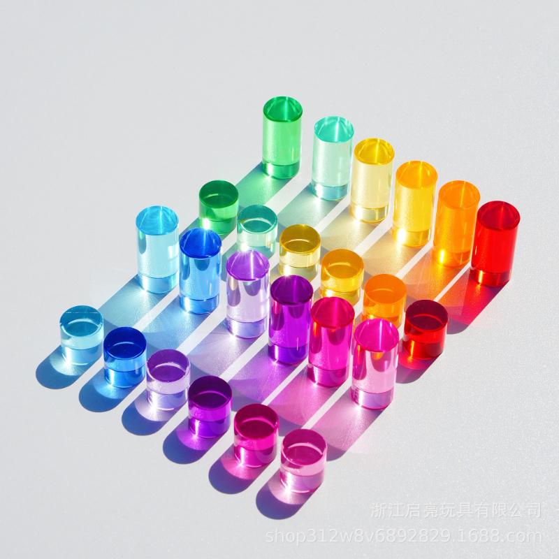 Creative Wooden Building Blocks, Acrylic Crystal Transparent Building Block,Stacking Building Blocks, Early Education Toys,Gifts