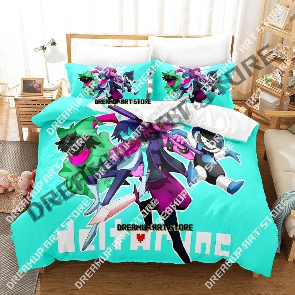 3D Print Deltarune 2 Bedding Set Single Twin Full Queen King Size Bed Set Adult Kid Bedroom Duvetcover Sets Game Bed Sheet