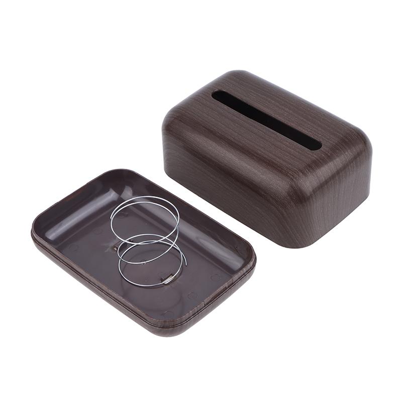 1Pc Retro Imitation Wood Tissue Box Living Room Paper Box Table Desktop Storage Bathroom Home Decoration Tissue Case