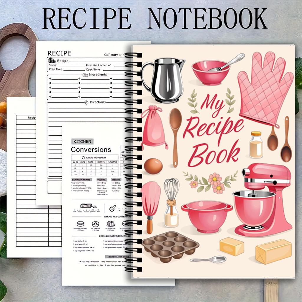 Cross-Border A5 Spiral Recipe Notebook: Kitchen Cooking Log Book & Recipe Notes