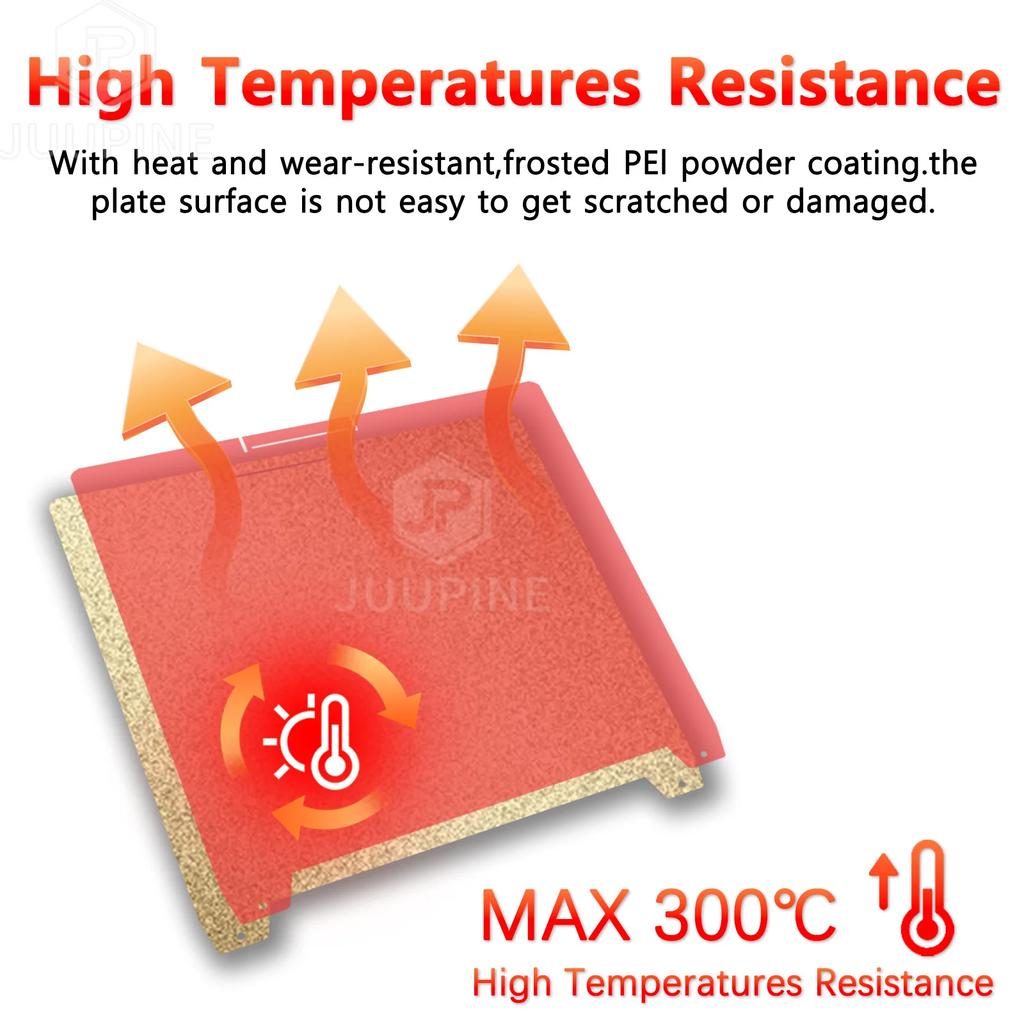 K2 Plus Dual Textured Smooth PEO PET PEY PEI Build Plate for Creality K2 Plus Spring Steel Buildplate 370x370mm High Temperature